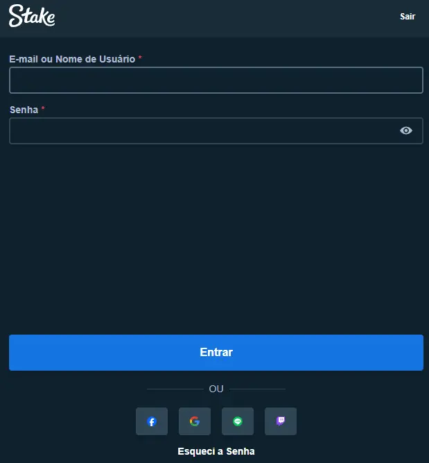 Login de membro do STAKE CASINO